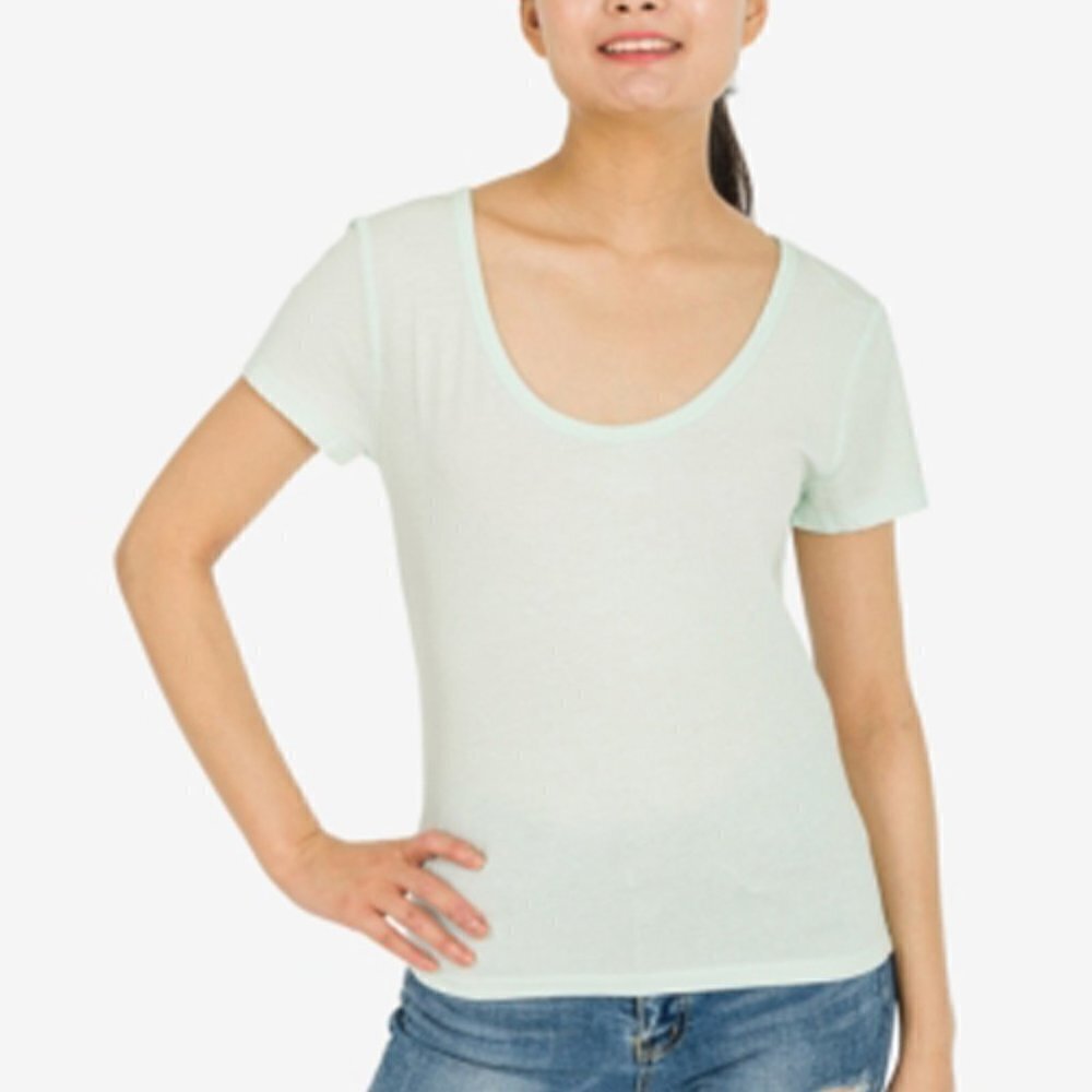 JR219 Hippie Rose Mint Green Juniors' Scoop-Neck T-Shirt Size XL